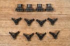 Nice Lot 120  Jewelry Box Crafting Hardware Fancy Embossed Brass Corners Latches
