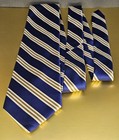 Brooks Brothers Men s Woven Silk Striped Tie Blue Gold Stain Resistant