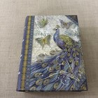 Punch Studios Decor Keepsake Box Blue Peacock butterflies  Hideaway Storage Book