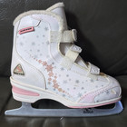 Jackson Softec Pink White Snowflakes Girls Figure Ice Skates Size 2 - Used  Good