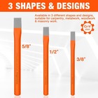 Valuemax 3-piece Heavy Duty Cold Chisel Set  3 8-inch  1 2-inch Small  Orange