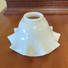 Vintage Milk Glass Petticoat Ruffled Crimped Lamp Shade 7 Inch 