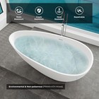 Premium 59  Solid Surface Freestanding Bathtub Upgraded Oval Stone Resin Egg Sha