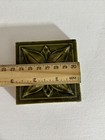 Antique Ceramic   Pottery 4  Square Fireplace Tile W  Embossed Flower