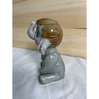 Vintage 1965 Enesco Disney Elephant Figurine Ceramic Grey Brown Hair Mcmlxv