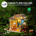 Diy Miniature House Kit Mini Green House Tiny Dollhouse Wooden Furniture Kit Wit