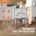 Vevor 3-tier Utility Cart Rolling Cart On Wheels 24 x20 x36 6  470 Lbs 6 Hooks