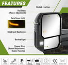2022-25 Tundra Towing Mirrors Heated Power Adjustable   compatible Replacement