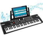 61 Key Electronic Keyboard Digital Piano W  Sheet Music Stand Mic For Beginner