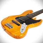 5-string Trans Yellow Electric Jazz Bass Guitar With 22-fret Rosewood Fretboard