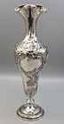 Beautiful German 800 Fine Silver Vase 11  Tall  Super Nice 