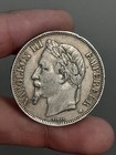 1868 Bb France 5 Five Francs  900 Silver Coin Napoleon Iii