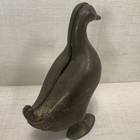 Antique vintage Cast Iron Metal Duck Goose Still Penny Bank Coin Bank 5   