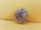 Hindu Vishnu Weapon Pendant Sudarshana Chakra Slit Lucky Protect Gold Round 1 