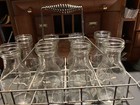 Vintage Automobile Oil Fill Bottles W wire Crate  Very Nice  Man Cave  Garage