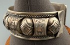 Vintage Mexican Sterling Silver Repousse Cuff Bracelet Heavy 58 5g Statement
