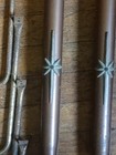 Vintage Mid Century Modern Metal Steel Tall Table Legs Hairpin Atomic Starburst 