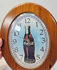 Coca Cola Wall Clock Wood Frame Works 11 5  Tall