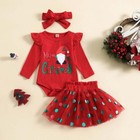 Newborn Baby Kids Girls 1st Christmas Headband Tutu Dress Skirts Costume Outfits