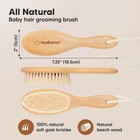 Keababies Handmade Baby Wooden Hairbrush Soft Goat Hair Bristles Oval 7 25 