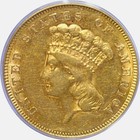 1856-s  3 Princess  -  Pcgs Xf-45
