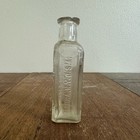 Antique Frostilla Holme s Fragrant Elmira Ny Clear Blown Glass Embossed Bottle