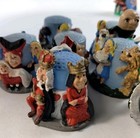 Vintage Rare English Set Of 10 Handpainted Pewter N Thimbles Alice In Wonderland