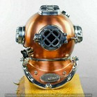 Morse Antique Copper Scuba Boston Divers Diving Helmet Us Navy Mark Deep Diver