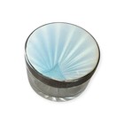 Art Deco 1936 Sterling Silver   Guilloch   Enamel Vanity Jar     Birmingham England