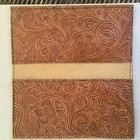 Chestnut Saddle Tan Western Floral  Leather Checkbook Cover Free Ship