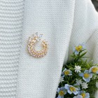 Silver Plated Curly Leaf Cubic Zirconia Brooch Pin Women Costume Corsage Jewelry