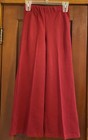 Vtg 60s 70s Girls Red High Elastic Waist Bell Bottom Flare Pants 10 12