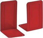 Compact Heavy-duty Red Bookends For Bookshelves - Stylish Metal Holders - 1 Pair