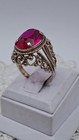 Perfect Vintage Ussr Silver 875 Awesome Ruby Super Ring