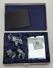 Preciosa Bohemian Crystal Elephant Family Set Of 3 Figurines With Box  Paperwork