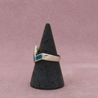 Navajo Sterling Silver Vintage Turquoise Zig Zag Band Ring Size 7 5