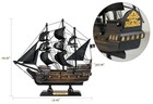 Wooden Pirate Ship Model Black Pearl Sailing Decor 10 Inch Nautical