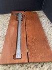 Very Nice Vintage Starrett 12    Vernier Caliper No  123 With Original Wood Case 