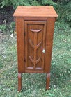 Antique Arts   Crafts Quartersawn Oak Beside Cabinet Stand Plant Table