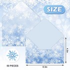 50pcs Winter Invitation Envelopes Watercolor Snowflake Greeting Card Holders