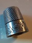 Antique Mkd Ketcham Mcdougal Company Sterling Silver Ornate Etched 7 Thimble