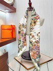 90cm Square Scarf Women Fashion Floral Twill Silk Scarf Shawl Hijab Luxury