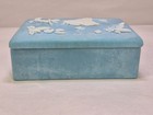 Vintage Blue Incolay Stone Trinket Jewelry Box Design Gift International 5 5 x4 