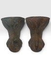 Vintage Cast Iron Clawfoot Bathtub Feet Pair  2  Ornate Antique Tub Legs Salvage