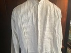 Antique vintage Broadway Men   s Cotton Pleated Collarless Tuxedo Shirt  16 34