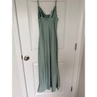 Birdy Grey Lisa Matte Satin Midi Dress Sage Green Cowl Neck Xs