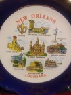 New Orleans Louisiana 7  Souvenir Decorative Plate Blue Border And Landmarks