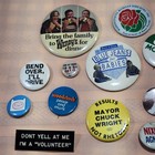 Vintage Mixed Lot Pinback Buttons Political Slogans Humor Pop Culture 30pcs