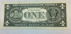 Error- 2001  1 Federal Reserve Note-ink Smear On Left Serial Number fed Res Seal