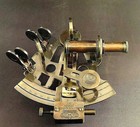 Vintage Maritime Brass Nautical Sextant With Leather Case - Kelvin Hughes London